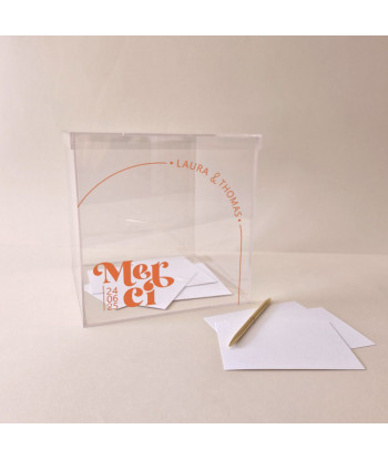 Urne mariage minimaliste transparente plexiglas -  Curve