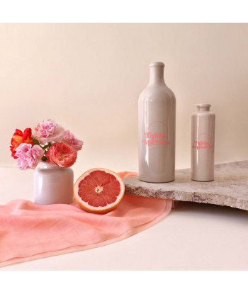 Chemin de table en mousseline de coton pêche