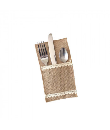 Portes couverts en jute et dentelle x4