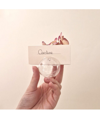 Bulle porte nom en verre