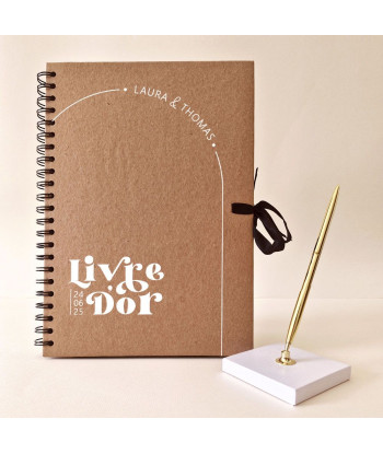 Livre d'or mariage minimaliste kraft -  Curve