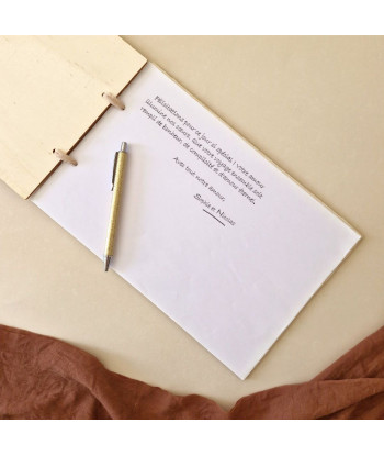 Livre d'or mariage fleuri personnalisé en bois - FLEURS SAUVAGES