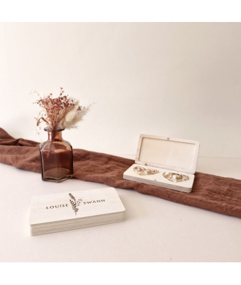 Boite à alliances personnalisable en bois mariage fleuri - FLEURS SAUVAGES