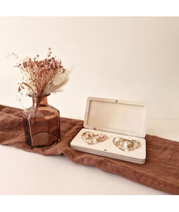 Boite à alliances personnalisable en bois mariage fleuri - FLEURS SAUVAGES