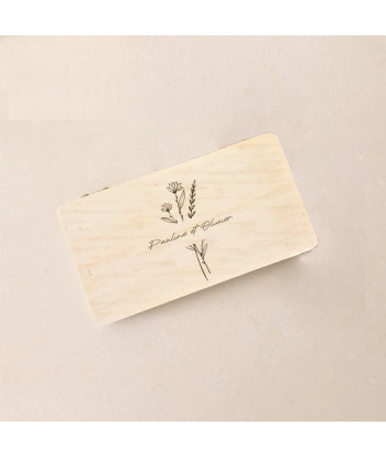 Boite à alliances personnalisable en bois mariage fleuri - FLEURS SAUVAGES