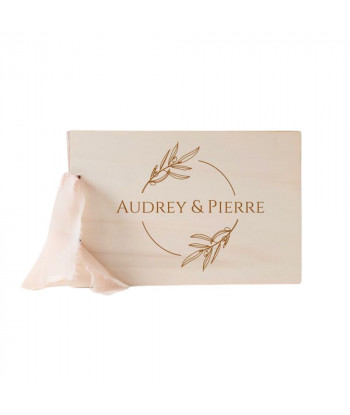 Livre d'or mariage en bois personnalisable