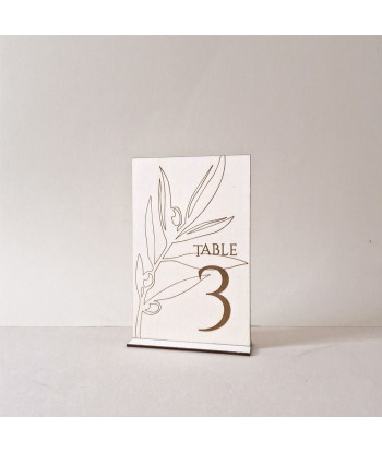 Numéro de table en bois mariage provençal  - Olivier