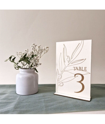 Numéro de table en bois mariage provençal  - Olivier