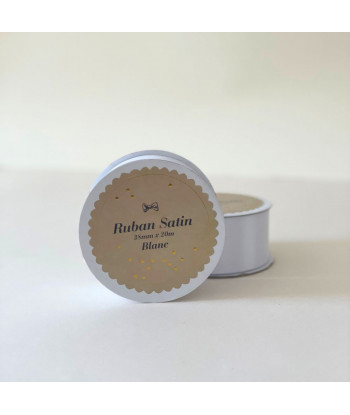 Ruban satin blanc 38 mm x 20 m