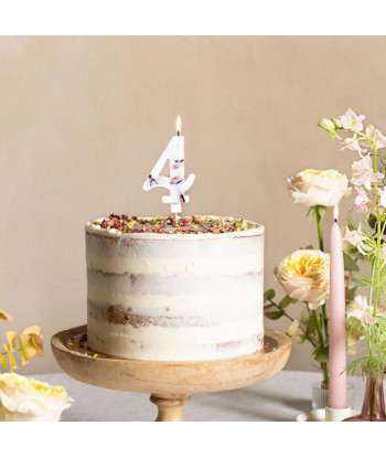 Bougie chiffre fleurs séchées