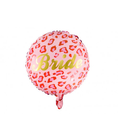 Ballon EVJF "Bride" leopard rouge et rose 45 cm