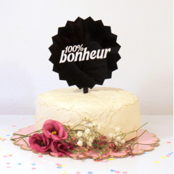 Cake topper 100% Bonheur...