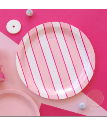 Assiettes design rose (par 12)