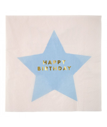 serviettes anniversaire étoiles multicolores