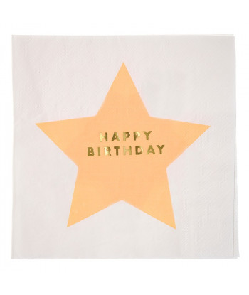 serviettes anniversaire étoiles multicolores