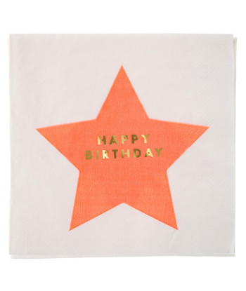 serviettes anniversaire étoiles multicolores