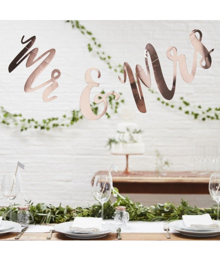 Guirlande Mr et Mrs or rose