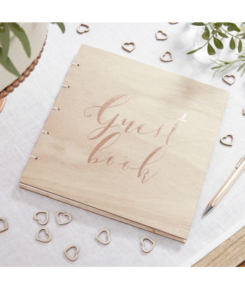 Livre d'or couverture bois 