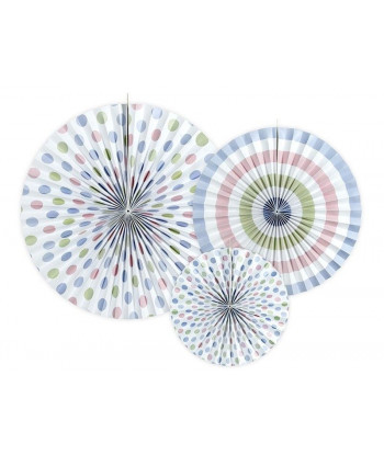 Eventail en papier pastel