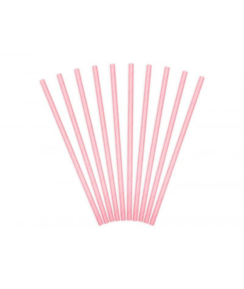 Pailles roses en carton