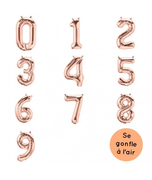 Ballons chiffre rose gold
