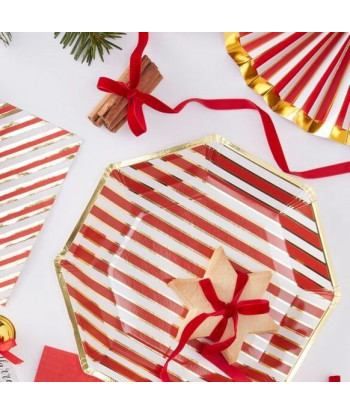 Assiettes de Noël rouge et or