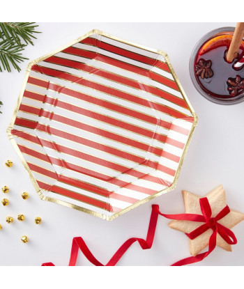 Assiettes carton rouge et or