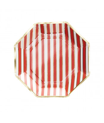 Assiettes carton rouge et doré