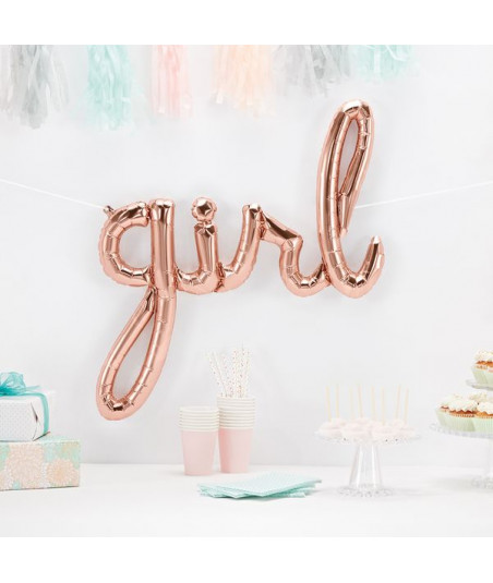 Ballon anniversaire fille rose gold