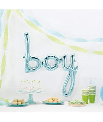 Ballon boy bleu métallisé