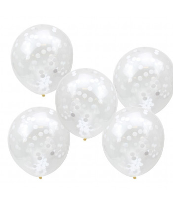 Ballons confettis blancs 
