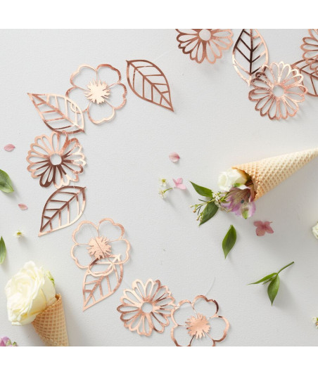 Guirlande fleurs rose gold