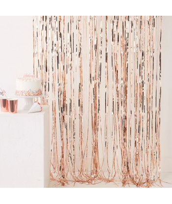 Rideau à franges rose gold métallisées