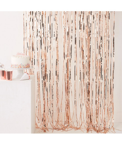 Rideau à franges rose gold métallisées