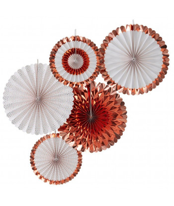 Rosaces blanches et rose gold (par 5)