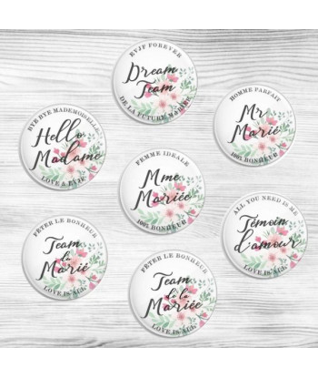 Badges mariage champêtre