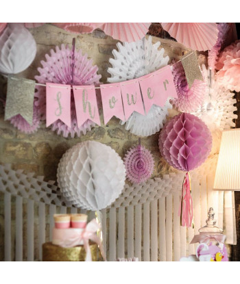 Guirlande baby shower rose