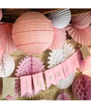 Guirlande baby shower rose