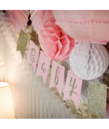 Guirlande baby shower rose