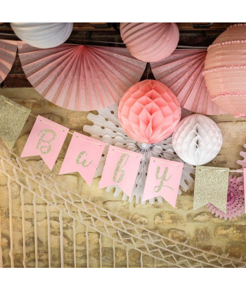 Guirlande baby shower rose