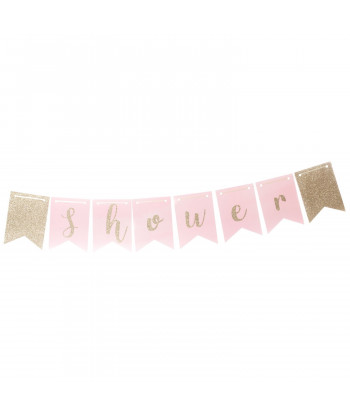 Guirlande baby shower rose