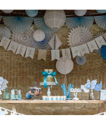 Guirlande baby shower bleu