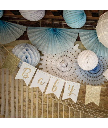 Guirlande baby shower bleu