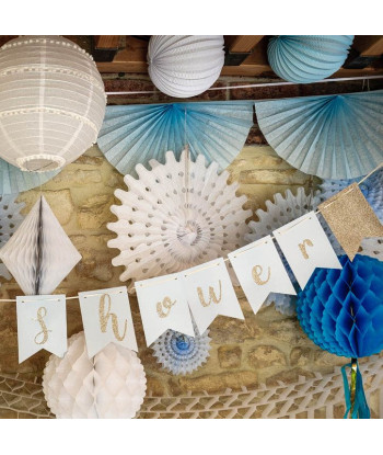 Guirlande baby shower bleu