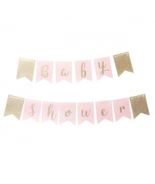 Guirlande baby shower rose