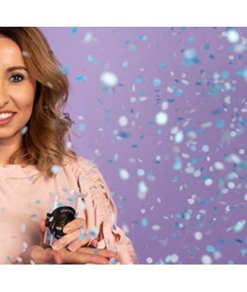 Confettis push pop bleu