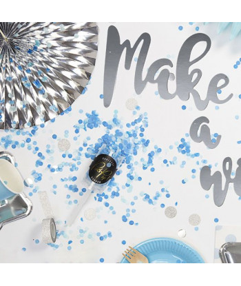Confettis push pop bleu
