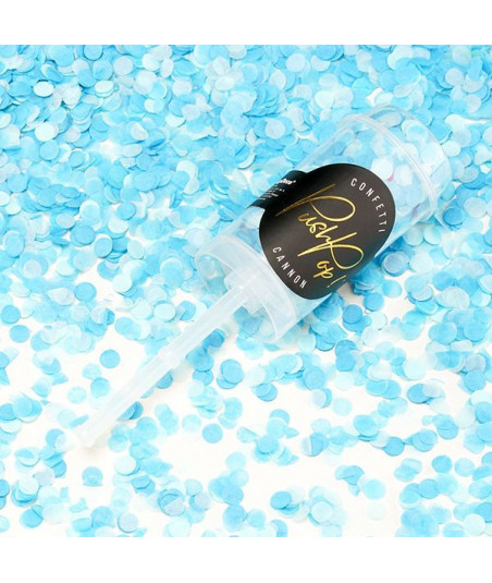 Confettis push pop bleu