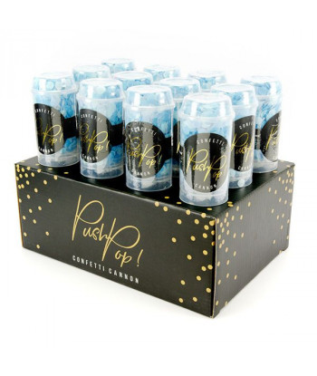 Confettis push pop bleu